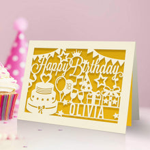 Load image into Gallery viewer, Personalised Birthday Card Laser Paper Cut Greeting Cards - EDSG
