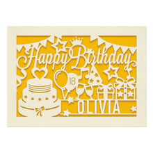 Load image into Gallery viewer, Personalised Birthday Card Laser Paper Cut Greeting Cards - EDSG
