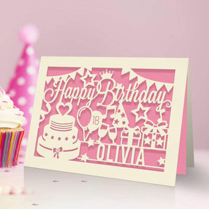 Personalised Birthday Card Laser Paper Cut Greeting Cards - EDSG