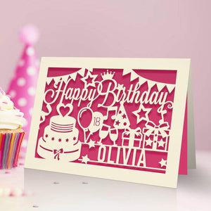 Personalised Birthday Card Laser Paper Cut Greeting Cards - EDSG