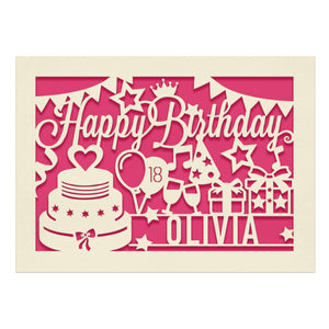 Personalised Birthday Card Laser Paper Cut Greeting Cards - EDSG