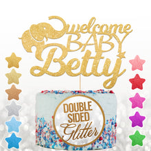 Load image into Gallery viewer, Personalised Welcome Baby Cake Topper Birthday Decoration - EDSG
