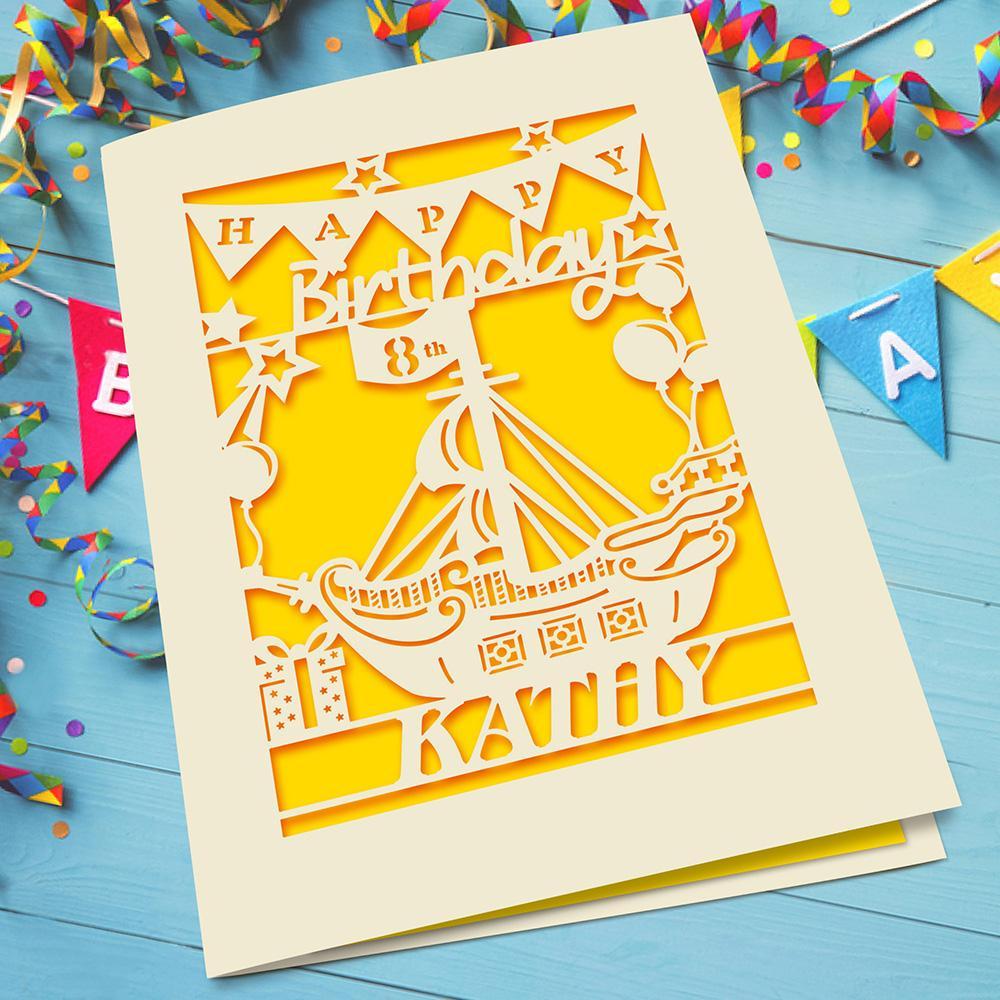 Personalised Birthday Card Sailboat Style - EDSG