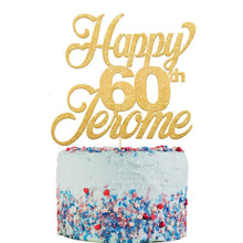 Load image into Gallery viewer, Happy 60th Birthday Cake Topper Any Name Age - EDSG
