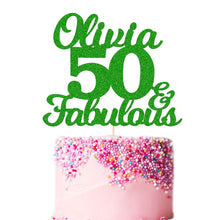 Load image into Gallery viewer, Personalised 50th Birthday Cake Topper Any Name Any Age
