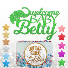 Load image into Gallery viewer, Personalised Welcome Baby Cake Topper Birthday Decoration - EDSG
