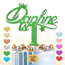 Load image into Gallery viewer, Personalised 1st Birthday Cake Topper with Crown - EDSG
