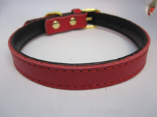 Load image into Gallery viewer, Strong Real Leather Dog collar | Pet Cat Puppy | Brown Black Pink Red | Four Sizes - EDSG
