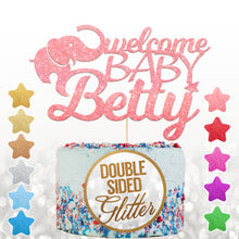 Load image into Gallery viewer, Personalised Welcome Baby Cake Topper Birthday Decoration - EDSG
