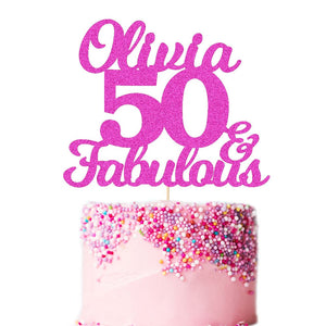 Personalised 50th Birthday Cake Topper Any Name Any Age