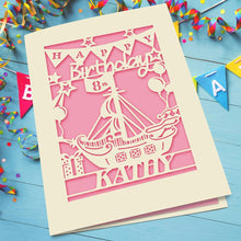 Load image into Gallery viewer, Personalised Birthday Card Sailboat Style - EDSG
