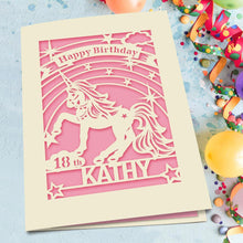 Load image into Gallery viewer, Personalised Birthday Card Unicorn Style - EDSG
