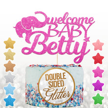 Load image into Gallery viewer, Personalised Welcome Baby Cake Topper Birthday Decoration - EDSG
