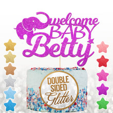Load image into Gallery viewer, Personalised Welcome Baby Cake Topper Birthday Decoration - EDSG
