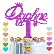 Load image into Gallery viewer, Personalised 1st Birthday Cake Topper with Crown - EDSG
