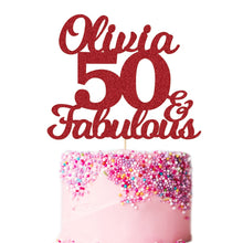 Load image into Gallery viewer, Personalised 50th Birthday Cake Topper Any Name Any Age
