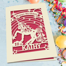 Load image into Gallery viewer, Personalised Birthday Card Unicorn Style - EDSG
