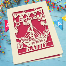 Load image into Gallery viewer, Personalised Birthday Card Sailboat Style - EDSG
