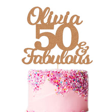 Load image into Gallery viewer, Personalised 50th Birthday Cake Topper Any Name Any Age
