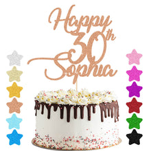 Load image into Gallery viewer, Personalised Birthday Cake Topper 30th 40th Any Age
