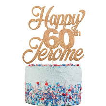 Load image into Gallery viewer, Happy 60th Birthday Cake Topper Any Name Age - EDSG
