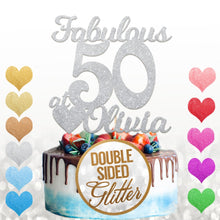 Load image into Gallery viewer, Personalised Fabulous at 50 Cake Topper Birthday Decoration - EDSG
