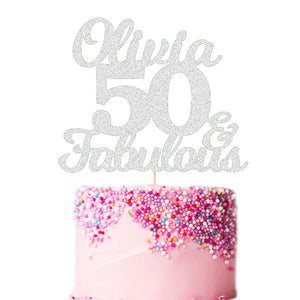 Personalised 50th Birthday Cake Topper Any Name Any Age