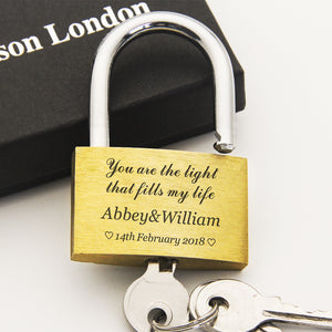Personalised Engraved Love Lock Gift for Couples - EDSG