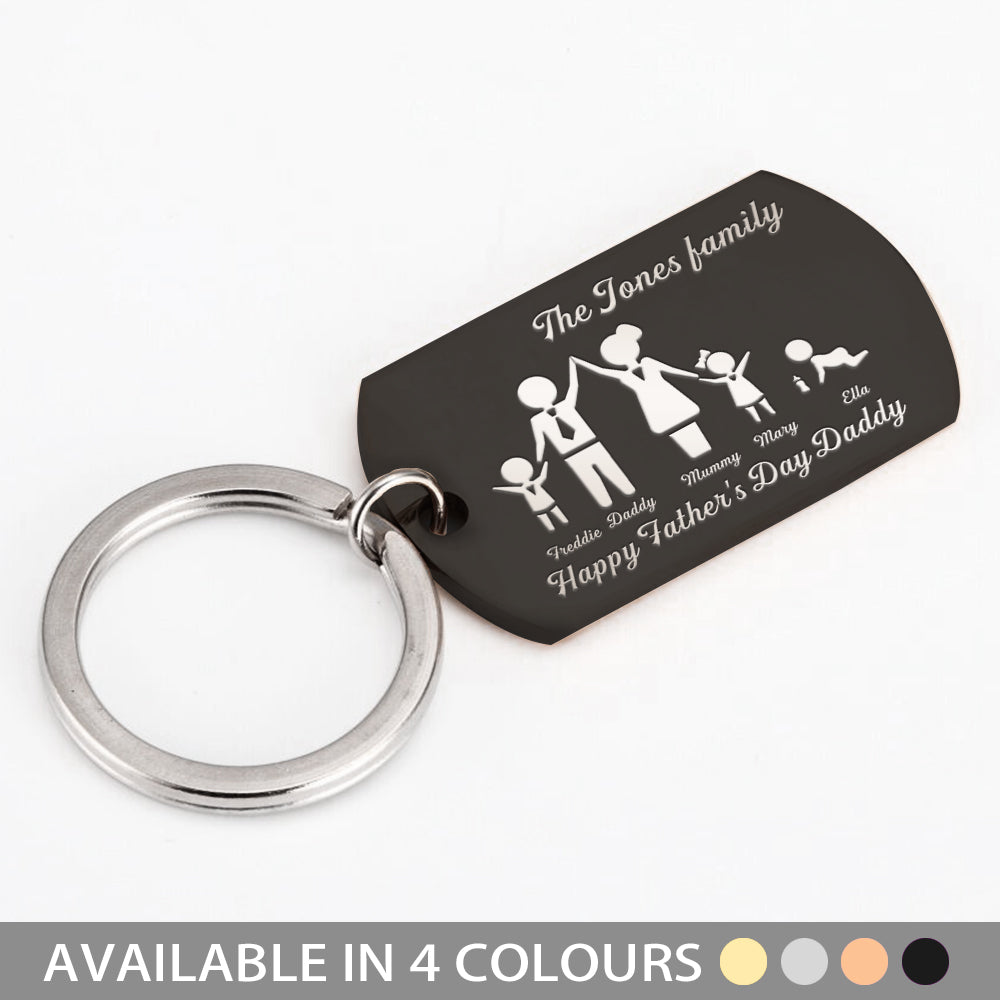 Personalised Army Keyring Family Portrait for Father - EDSG