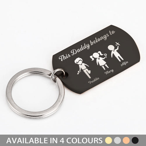 Personalised Keyring Fathers Day Gift - Family Portrait Custom - EDSG