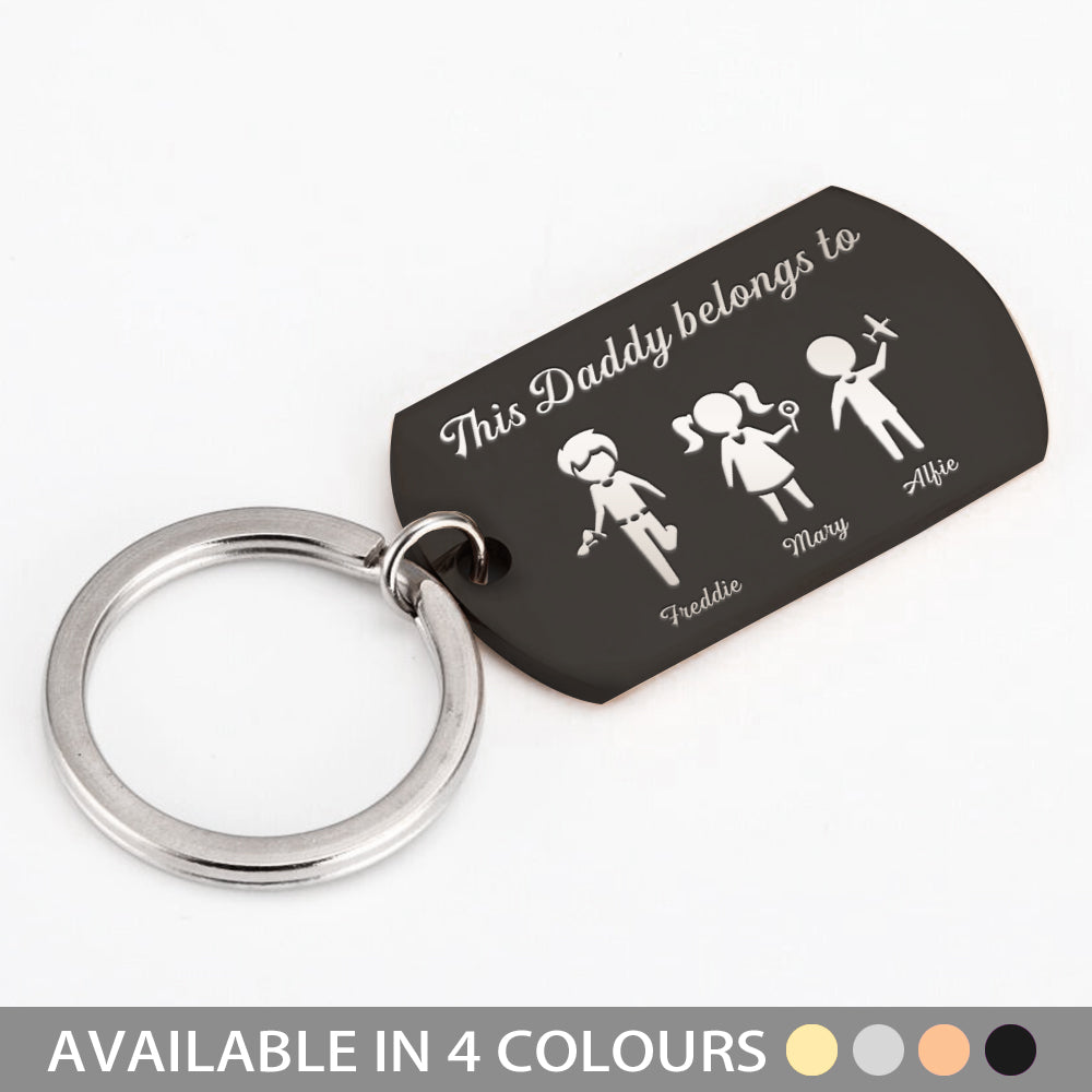 Personalised Keyring Fathers Day Gift - Family Portrait Custom - EDSG