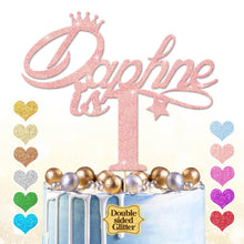 Load image into Gallery viewer, Personalised 1st Birthday Cake Topper with Crown - EDSG
