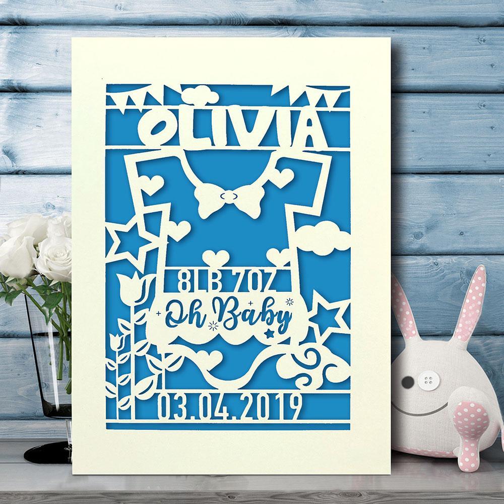 Personalised Baby Girl Birthday CardGift for Girl with Envelopes - EDSG