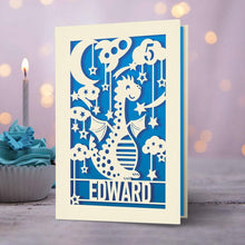 Load image into Gallery viewer, Personalised Birthday Card Dinosaur Style - EDSG
