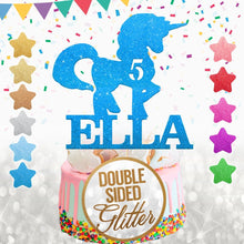 Load image into Gallery viewer, Personalised Unicorn Birthday Cake Topper - EDSG
