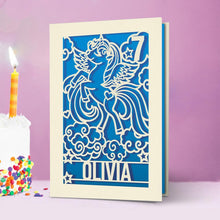 Load image into Gallery viewer, Personalised Birthday Card Unicorn Style - EDSG
