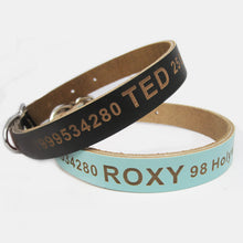 Load image into Gallery viewer, Personalised Engraved Leather Dog Collar UK - EDSG
