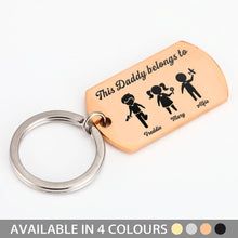 Load image into Gallery viewer, Personalised Keyring Fathers Day Gift - Family Portrait Custom - EDSG
