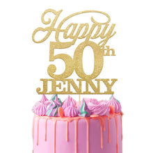 Load image into Gallery viewer, Personalised 50th Birthday Cake Topper Bold Text - EDSG
