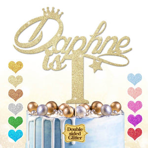Personalised 1st Birthday Cake Topper with Crown - EDSG