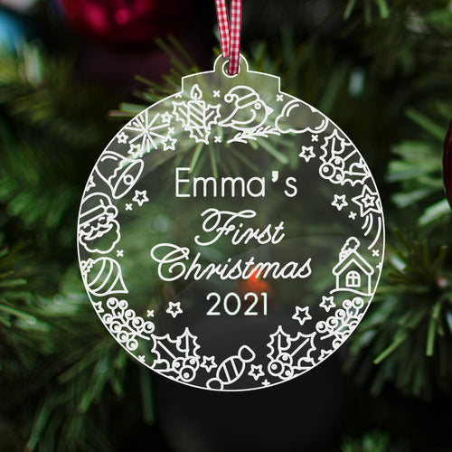 Personalised Baby's 1st Christmas Bauble - EDSG