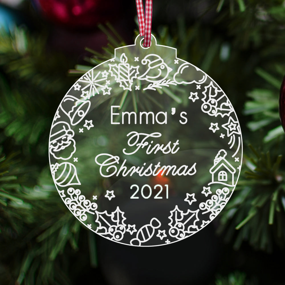 Personalised Baby's 1st Christmas Bauble - EDSG