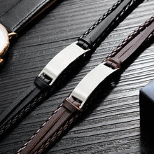 Load image into Gallery viewer, Personalised men&#39;s Leather Bracelet boys Leather Bracelet - for boys mens father
