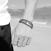 Load image into Gallery viewer, Personalised men&#39;s Leather Bracelet boys Leather Bracelet - for boys mens father

