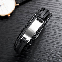 Load image into Gallery viewer, Personalised men&#39;s Leather Bracelet boys Leather Bracelet - for boys mens father
