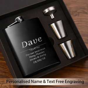 Personalised Hip Flask - Father Of The Groom Wedding Gifts - EDSG