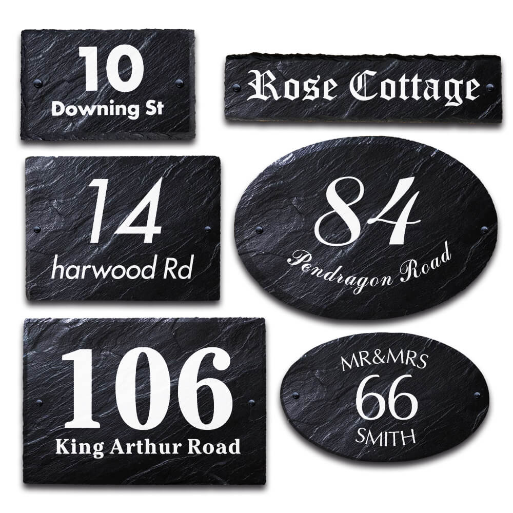 Personalised House Sign Slate Door Number Plaques UV Print