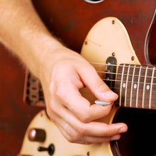 Load image into Gallery viewer, Personalised Guitar Pick Stainless Steel Guitar Plectrums with Leather Cover
