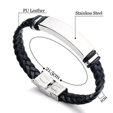 Load image into Gallery viewer, Personalised men&#39;s Leather Bracelet boys Leather Bracelet - for boys mens father
