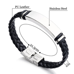 Personalised men's Leather Bracelet boys Leather Bracelet - for boys mens father